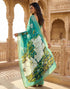 Vasthrlay Womens Printed Unstitched Peach Saree