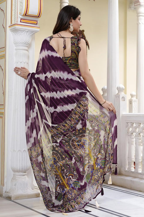 Vasthrlay Fashion Georgette Geometric Printed Ethnic Wear