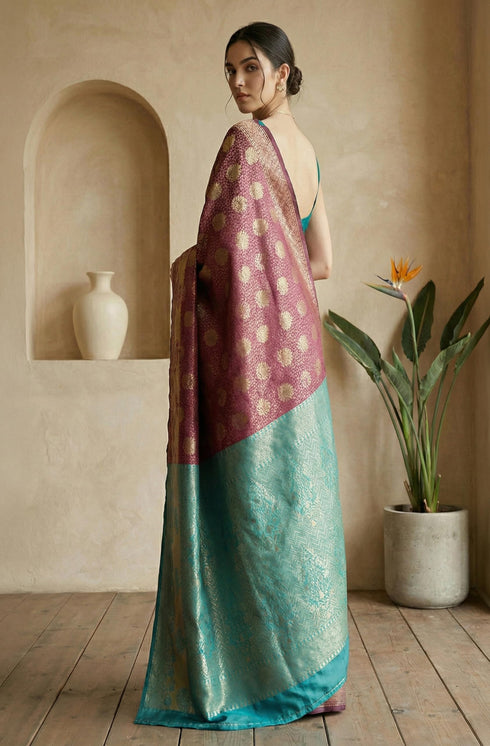 Vasthrlay Purple Jacquard Saree