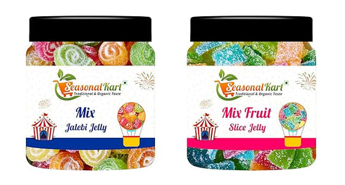 Seasonal Kart Combo Mix Jalebi jelly & Mix Fruit Slice Jelly