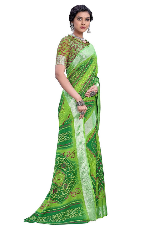 Vasthrlay Bandhani Chiffon Blue Ethnic Wear