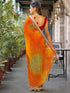 Vasthrlay Bandhani Embroidery Yellow Saree