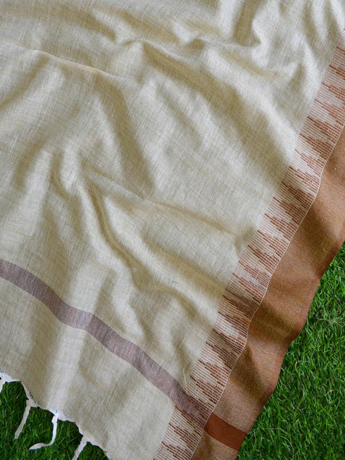 Vasthrlay Yellow Handwoven Unstitched Saree