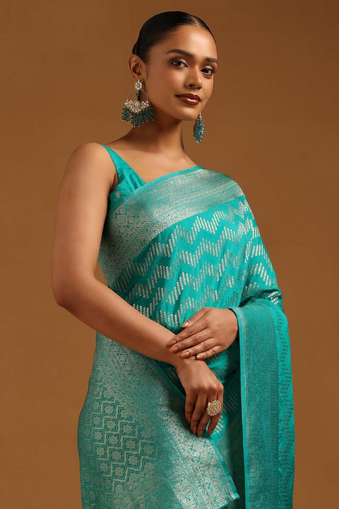 Vasthrlay Orange Georgette Woven