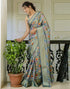 Vasthrlay Womens Striped Unstitched Dusty Pink Saree