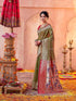 Vasthrlay Weaving Paithani Unstitched Dark Green Saree