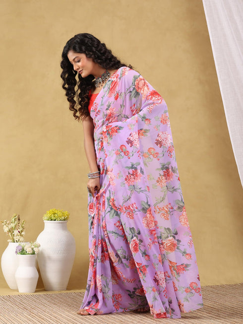 Vasthrlay Georgette Floral Saree