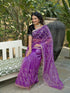 Vasthrlay Embroidery Scalloped Unstitched Navy Blue Saree