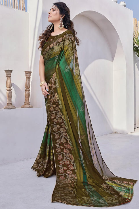 Vasthrlay Fashion Chiffon Georgette Printed Ethnic Wear