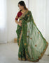 Vasthrlay Georgette Embroidery Unstitched Pink Saree
