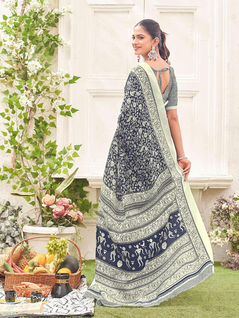 Vasthrlay Womens Printed Unstitched Dusty Pink Saree