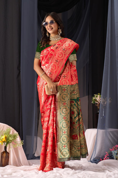 Vasthrlay Pink Silk Saree