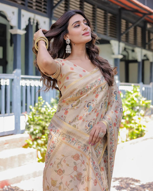Vasthrlay Handloom Cotton Turquoise Saree