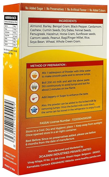 HEALTHY PANDA Organic Sprouted Multigrain Dry Fruit Malt