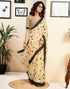 Vasthrlay Womens Printed Unstitched White Saree