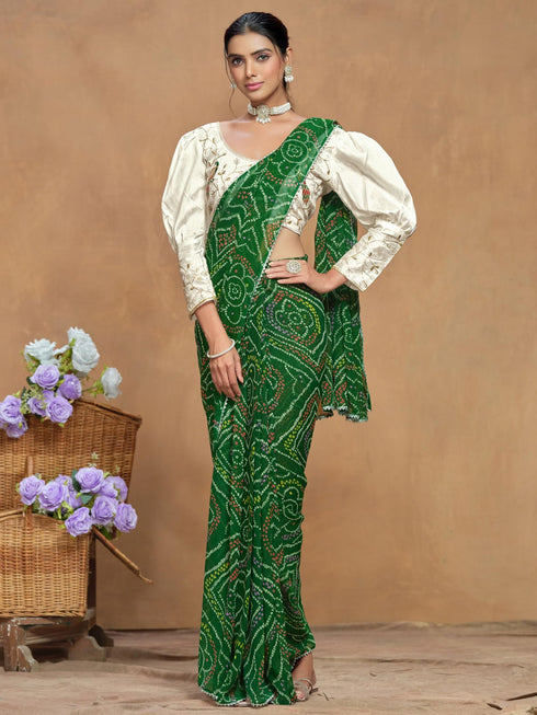 Vasthrlay Green Georgette Saree