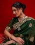 Vasthrlay Embroidery Scalloped Unstitched Maroon Saree