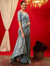 Vasthrlay Vichitra Printed Unstitched Maroon Saree