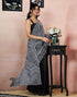 Vasthrlay Printed Chanderi Unstitched Teal Saree