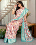 Vasthrlay Womens Printed Unstitched Beige Saree