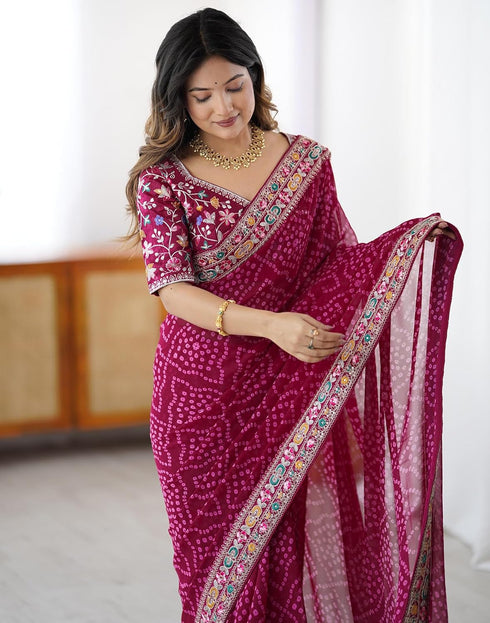 Vasthrlay Georgette Embroidery Mustard Mustard Yellow Saree
