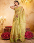 Vasthrlay Shimmer Printed Unstitched Beige Saree
