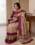Vasthrlay Womens Printed Unstitched Navy Blue Saree
