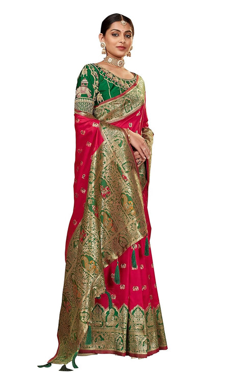 Vasthrlay Traditional Jacquard Banarasi Sareewith