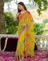 Vasthrlay Bandhani Embroidery Unstitched Yellow Saree