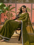 Vasthrlay Sequins Embroidery Unstitched Maroon Saree