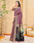 Vasthrlay Womens Weaving Purple | Gold Saree With Unstitched Blouse Piece