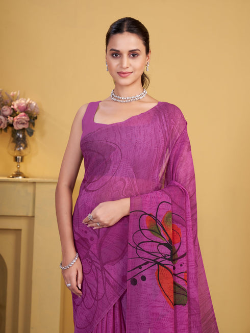 Vasthrlay Georgette Printed Saree