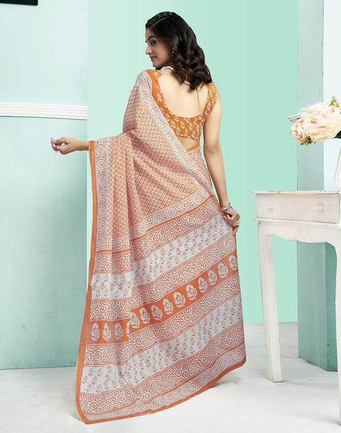Vasthrlay Womens Printed Unstitched Green Saree