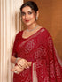 Vasthrlay Chiffon Bandhani Unstitched Rani Pink Saree