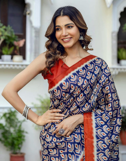 Vasthrlay Womens Printed Unstitched Maroon Saree
