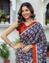 Vasthrlay Womens Printed Unstitched Maroon Saree