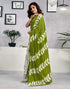 Vasthrlay Womens Printed Unstitched Green Saree