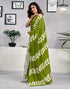 Vasthrlay Womens Printed Green Saree With Unstitched Blouse Piece