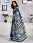 Vasthrlay Womens Printed Unstitched Light Green Saree
