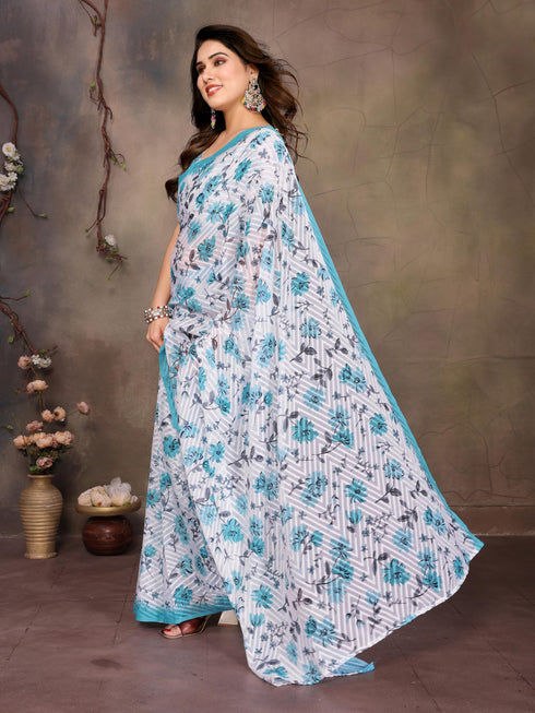 Vasthrlay Brown Unstitched Saree