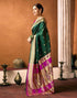 Vasthrlay Paithani Banarasi Unstitched Green Saree