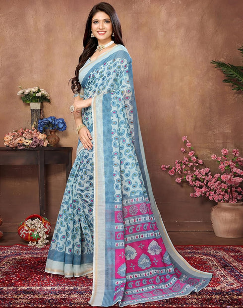 Vasthrlay Woven Linen Az Ys Colorful Vedanshi Parent Pista Ethnic Wear