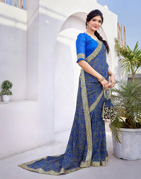 Vasthrlay Georgette Printed Jacquard Material Ethnic Wear