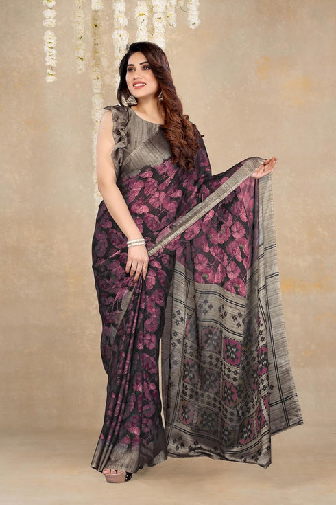 Vasthrlay Fashion Chiffon Georgette Beige Ethnic Wear