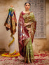 Vasthrlay Weaving Paithani Olive Green Saree With Unstitched Blouse Piece