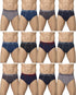 Dixcy Scott Plain/Solid Assorted Cotton Men's Briefs/Underwear - Pack of 12 (#Replay-Brief-85 CM) (Color & Prints May Vary)