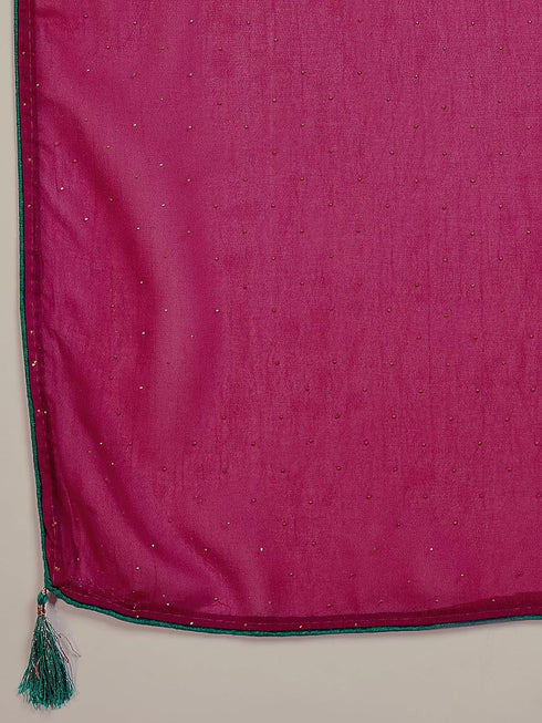 Vasthrlay Shimmer Embroidery Peach Saree