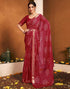 Vasthrlay Chiffon Bandhani Unstitched Dark Green Saree
