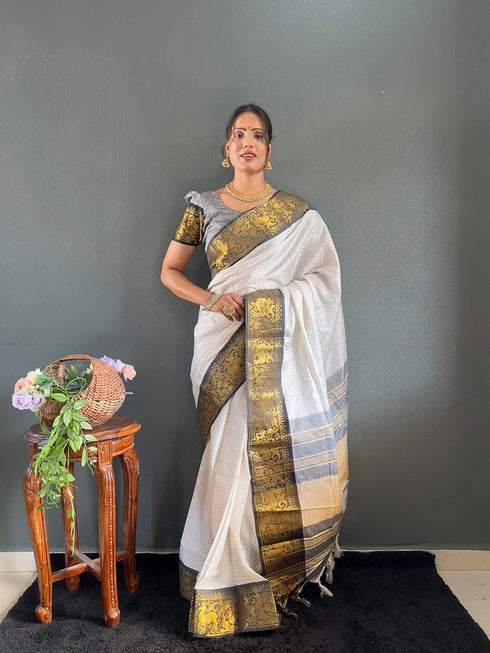 Vasthrlay Kanjivaram Traditional Contrast Included