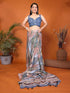 Vasthrlay Brown Womens Linen Ready To Wear Saree